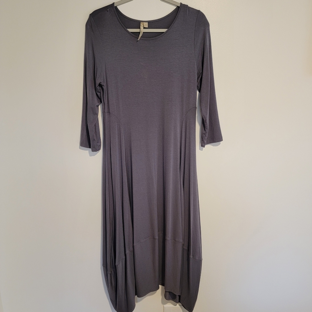 Comfy USA Gray Midi Dress Medium